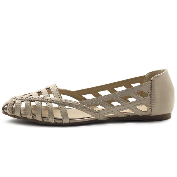 Ollio Ollio Women's Shoes Breathable Caged Pointed Toe Ballet Flats