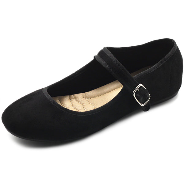 ollio Ollio Women's Shoes Faux Suede Casual Mary Jane Light Ballet Flats ZY00F56-SU