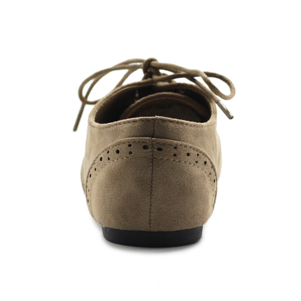 Ollio Ollio Women's Shoes Faux Suede Classic Wingtips Lace Up Oxfords F115