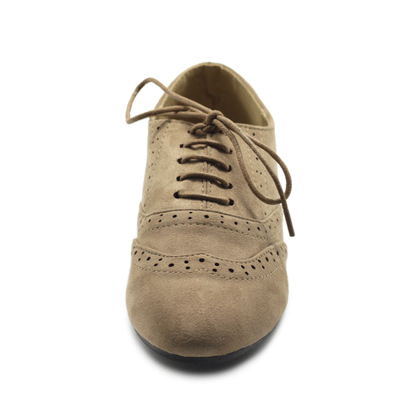 Ollio Ollio Women's Shoes Faux Suede Classic Wingtips Lace Up Oxfords F115