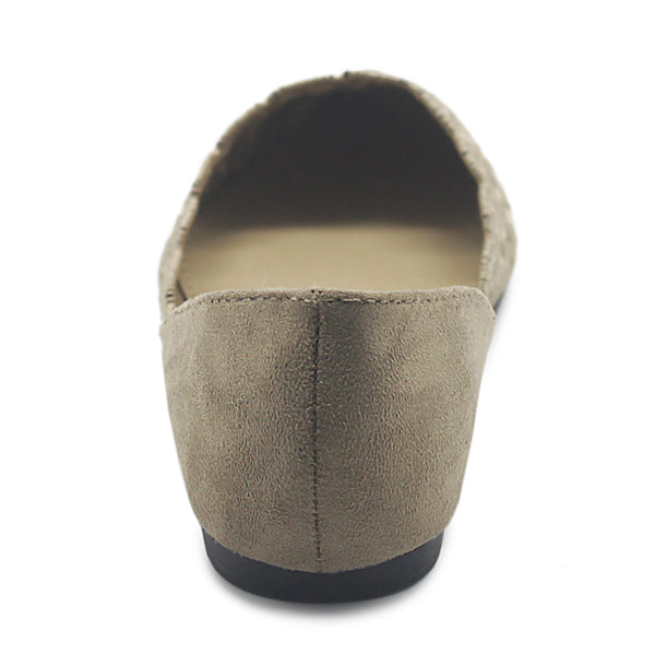 Ollio Ollio Women's Shoes Faux Suede Comfort Floral Embroidery Pointed Toe Ballet Flats F91