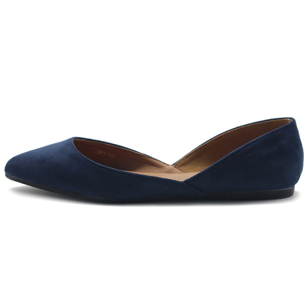 Ollio Ollio Women's Shoes Faux Suede Slip On Comfort Light Pointed Toe Ballet Flat