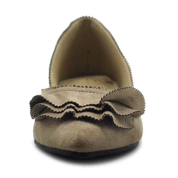 Ollio Ollio Women's Shoes Faux Suede Slip On Scallped Collar Pointed Toe Ballet Flats