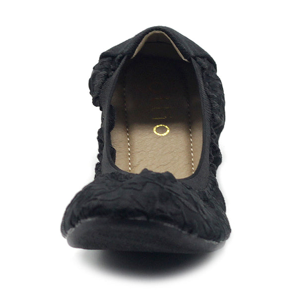 Ollio Ollio Women's Shoes Floral Embroidery Lace Slip On Comfort Light Ballet Flat