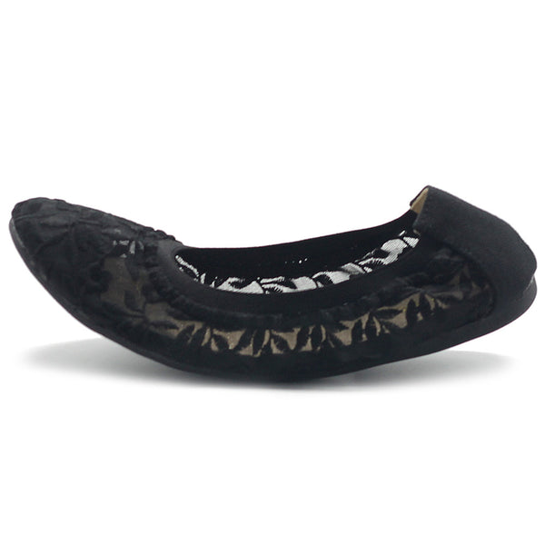 Ollio Ollio Women's Shoes Floral Embroidery Lace Slip On Comfort Light Ballet Flat