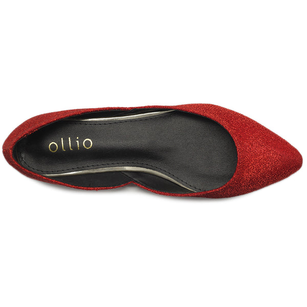 Ollio Ollio Women's Shoes Glitter Casual Comfort Light Pointed Toe Ballet Flats F112