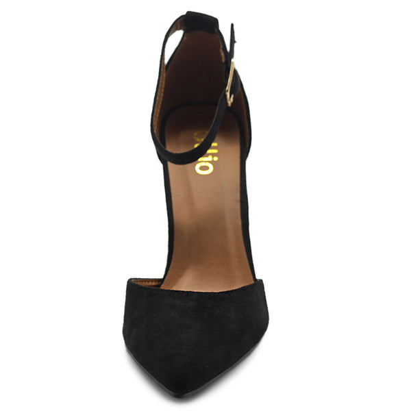 Ollio Ollio Women's Shoes Pointed Toe Ankle Straps Chunky Heels Pumps