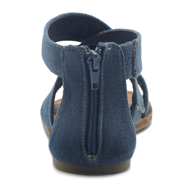 Ollio Ollio Women's Shoes Zip Up Gladiator Criss Cross Strap Flat Sandals