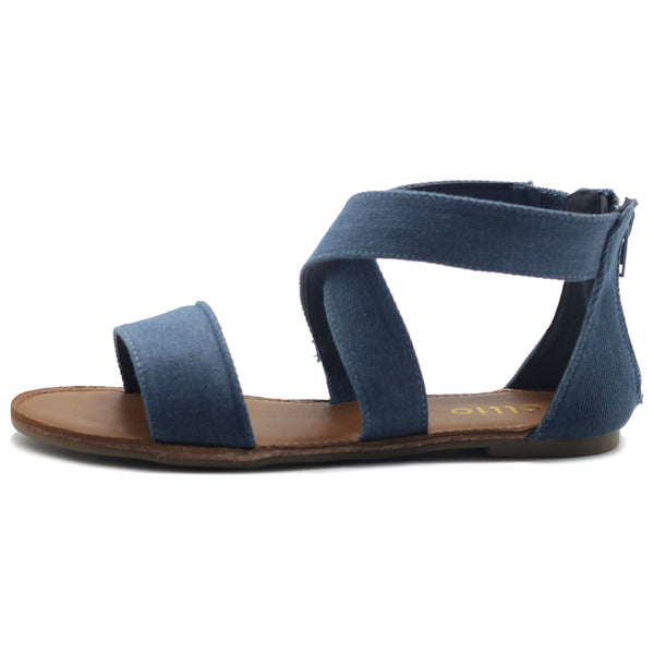 Ollio Ollio Women's Shoes Zip Up Gladiator Criss Cross Strap Flat Sandals