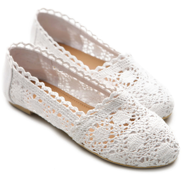 Ollio Ollio Womens Shoe Lace Ballet Breathable Flat (Beige Grey Pink White)