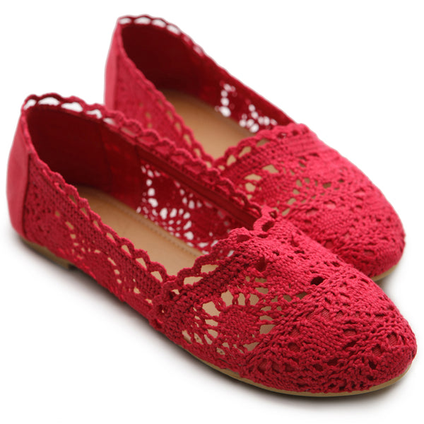 Ollio Ollio Womens Shoe Lace Ballet Breathable Flat (Black Blue Green Navy Red)