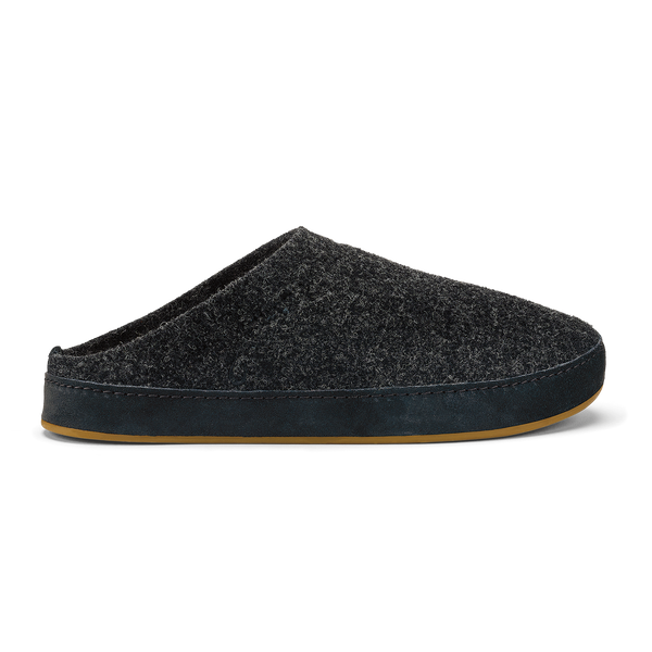 olukai Hāmani Hulu Men’s Wool Mule Slipper Dark Shadow