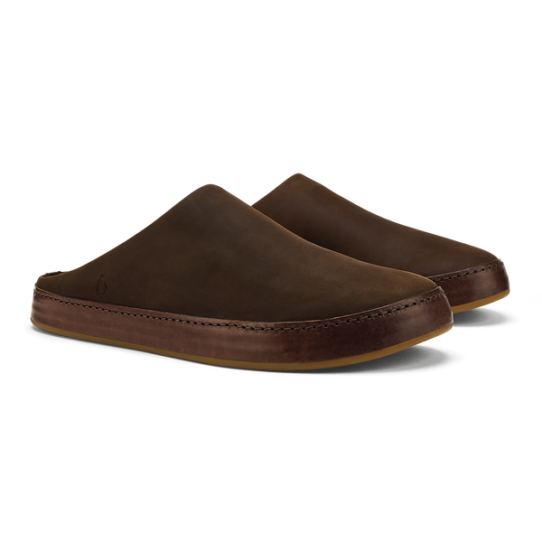 Olukai Kuʻu Men’s Suede Slip-On Shoes Dark Java