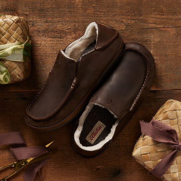 Olukai Moloā Slipper Dark Wood