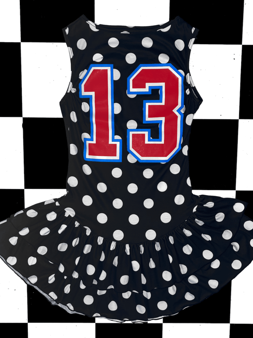 o'mighty 13 BALLET DRESS IN BLACK POLKA