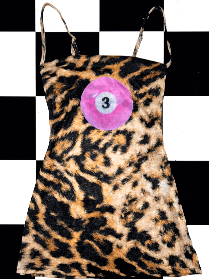 o'mighty 3BALL LEOPARD SLUB MINI DRESS