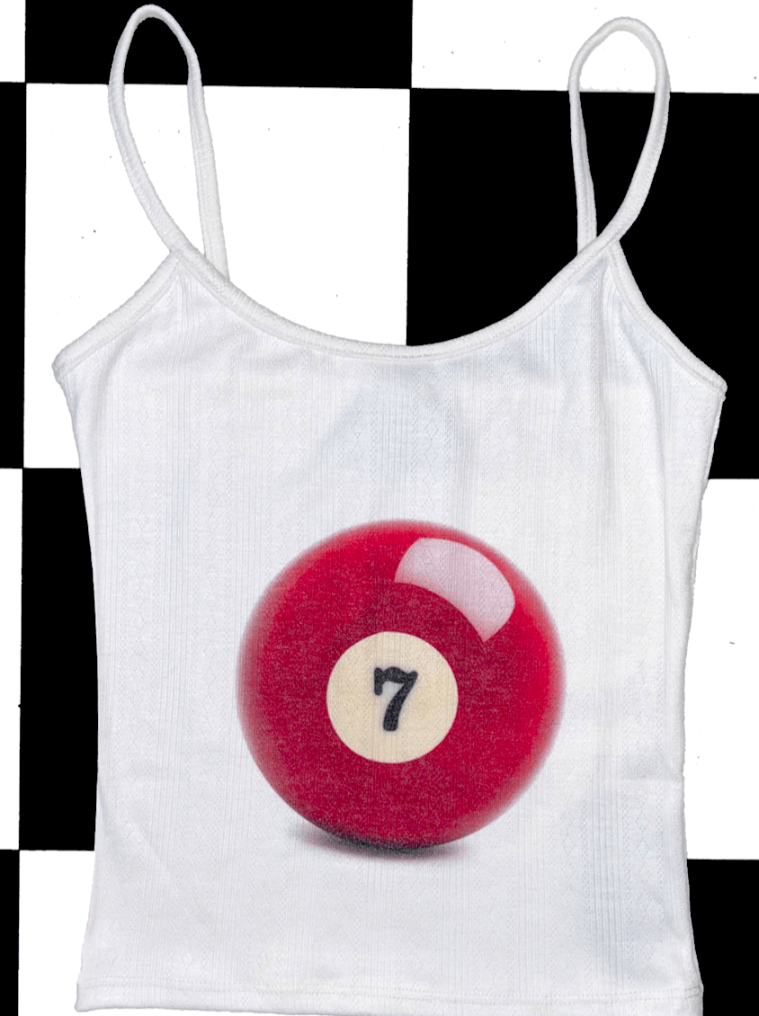 o'mighty 7BALL POINTELLE CAMISOLE IN WHITE