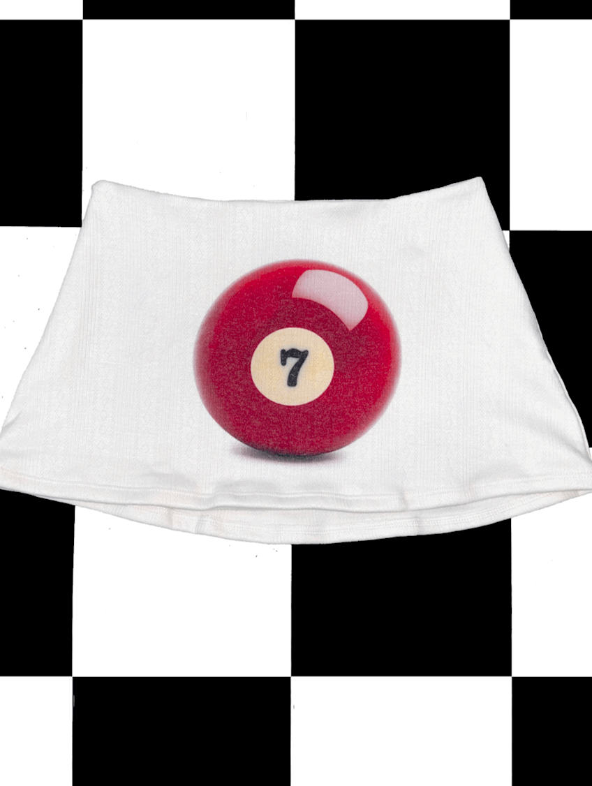 o'mighty 7BALL POINTELLE MICRO SKIRT IN WHITE