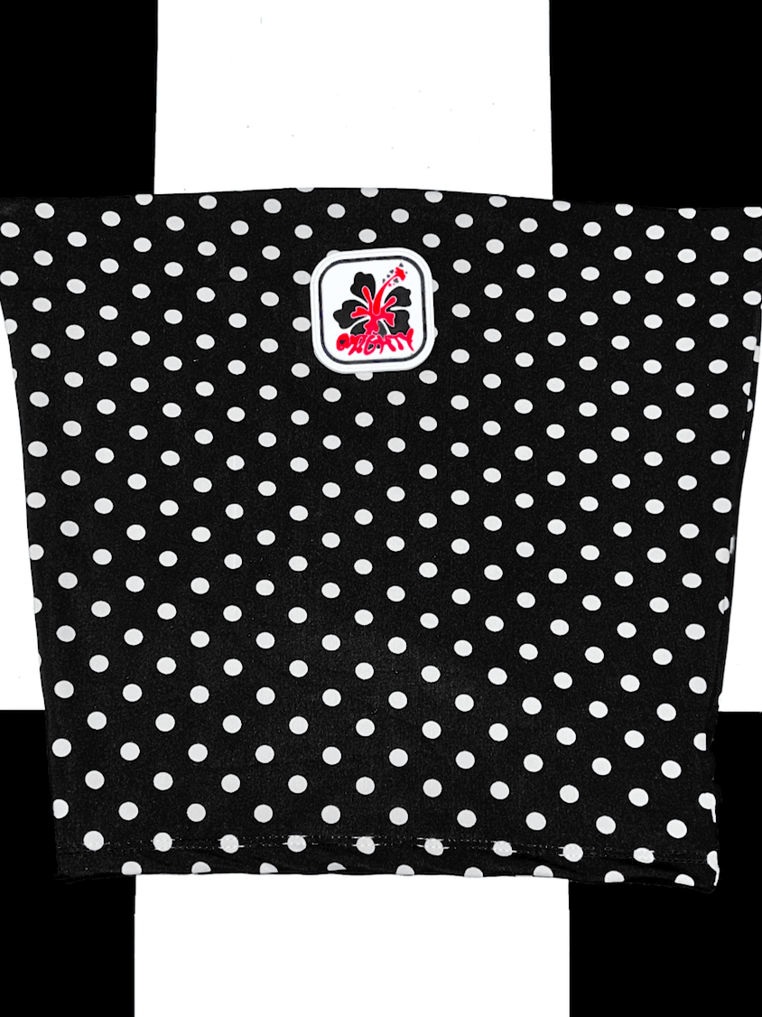 o'mighty ALOHA BOOB TUBE IN BLACK POLKA