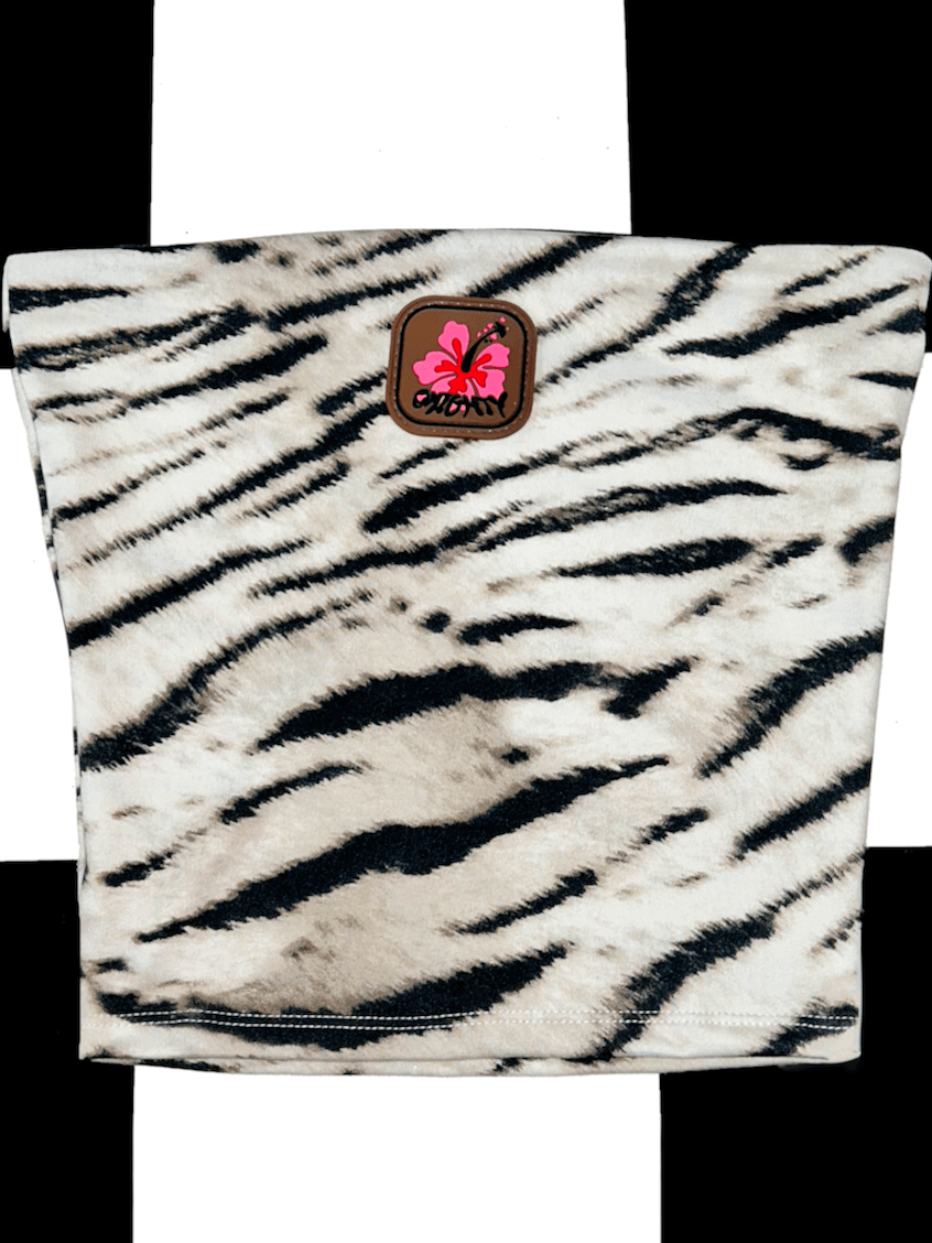 o'mighty ALOHA BOOB TUBE IN GREY ZEBRA