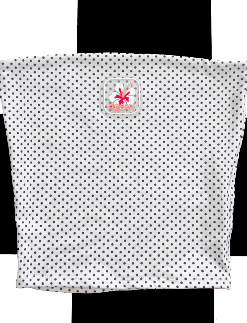 o'mighty ALOHA BOOB TUBE IN WHITE POLKA