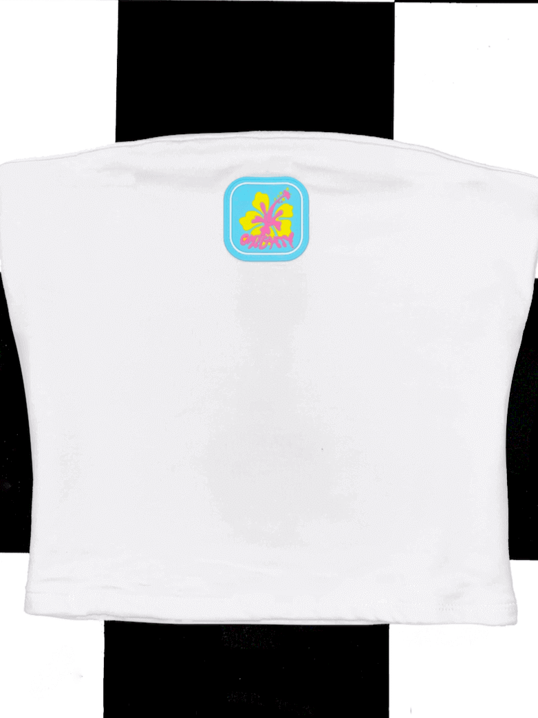 o'mighty ALOHA BOOB TUBE IN WHITE