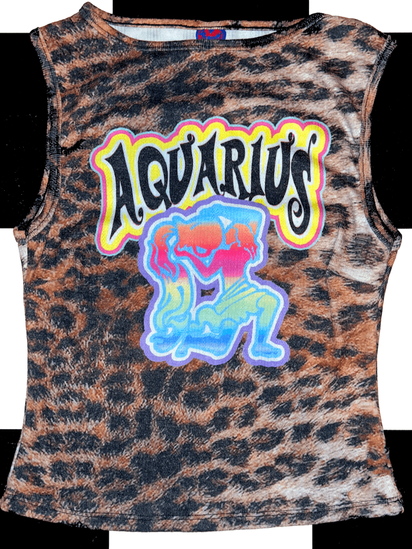 o'mighty AQUARIUS LEOPARD POINTELLE TANK