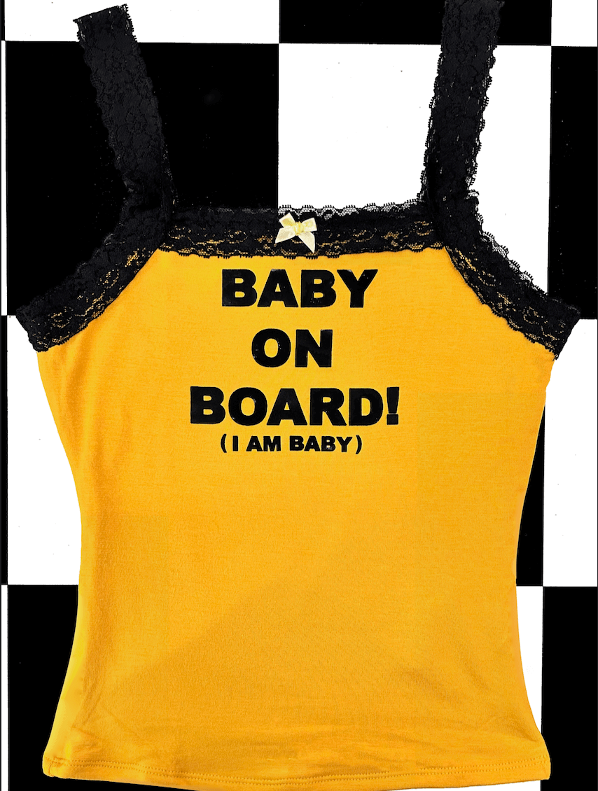 o'mighty BABY ON BOARD LACE CAMI