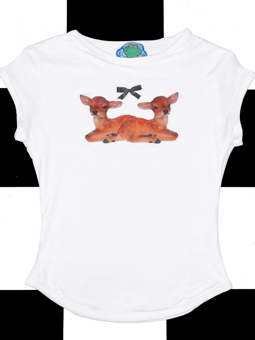 o'mighty BAMBI BABY TEE IN WHITE