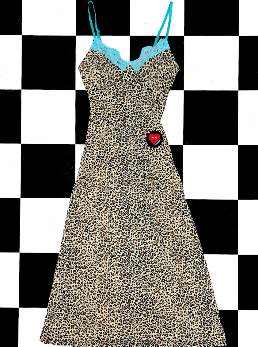o'mighty BARBIE LEOPARD DRESS IN BLUE LACE