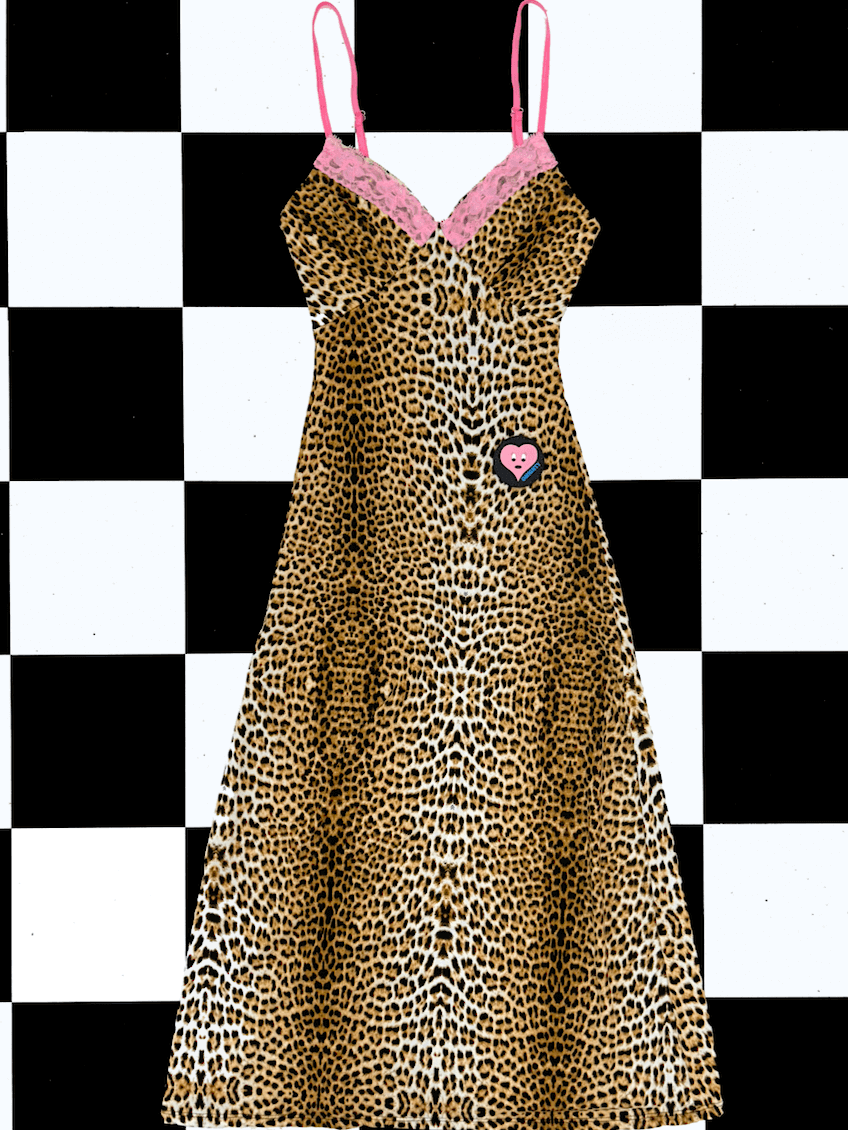 o'mighty BARBIE LEOPARD DRESS IN PINK LACE
