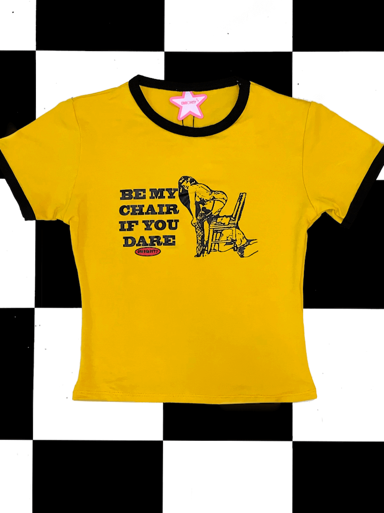 o'mighty BE MY CHAIR RINGER TEE IN MUSTARD