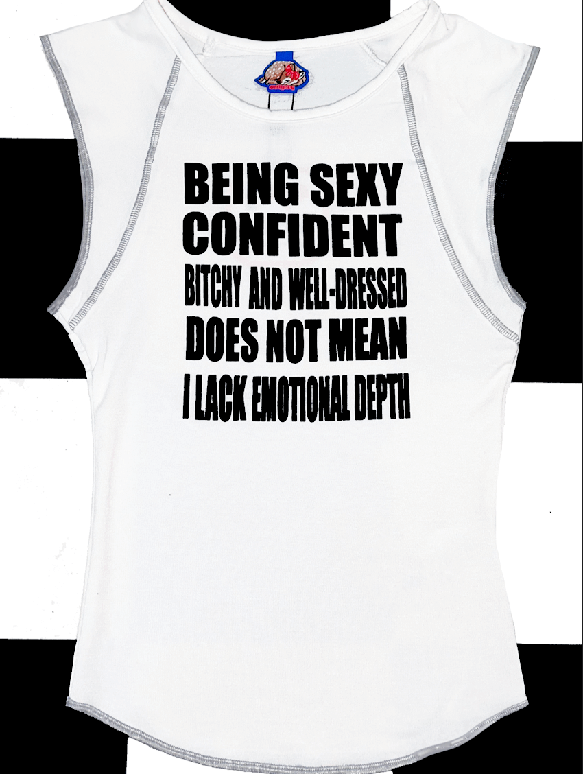 o'mighty BEING SEXY MUSCLE TANK IN WHITE