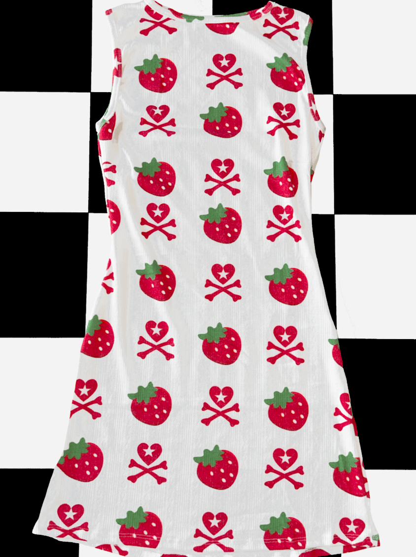 o'mighty BERRY SKULL POINTELLE DRESS