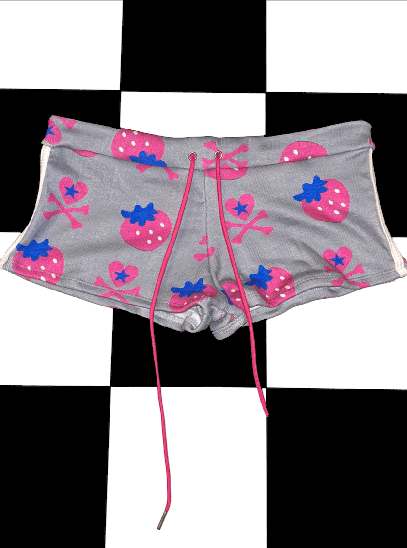 o'mighty BERRY SKULL POINTELLE SHORT IN GREY