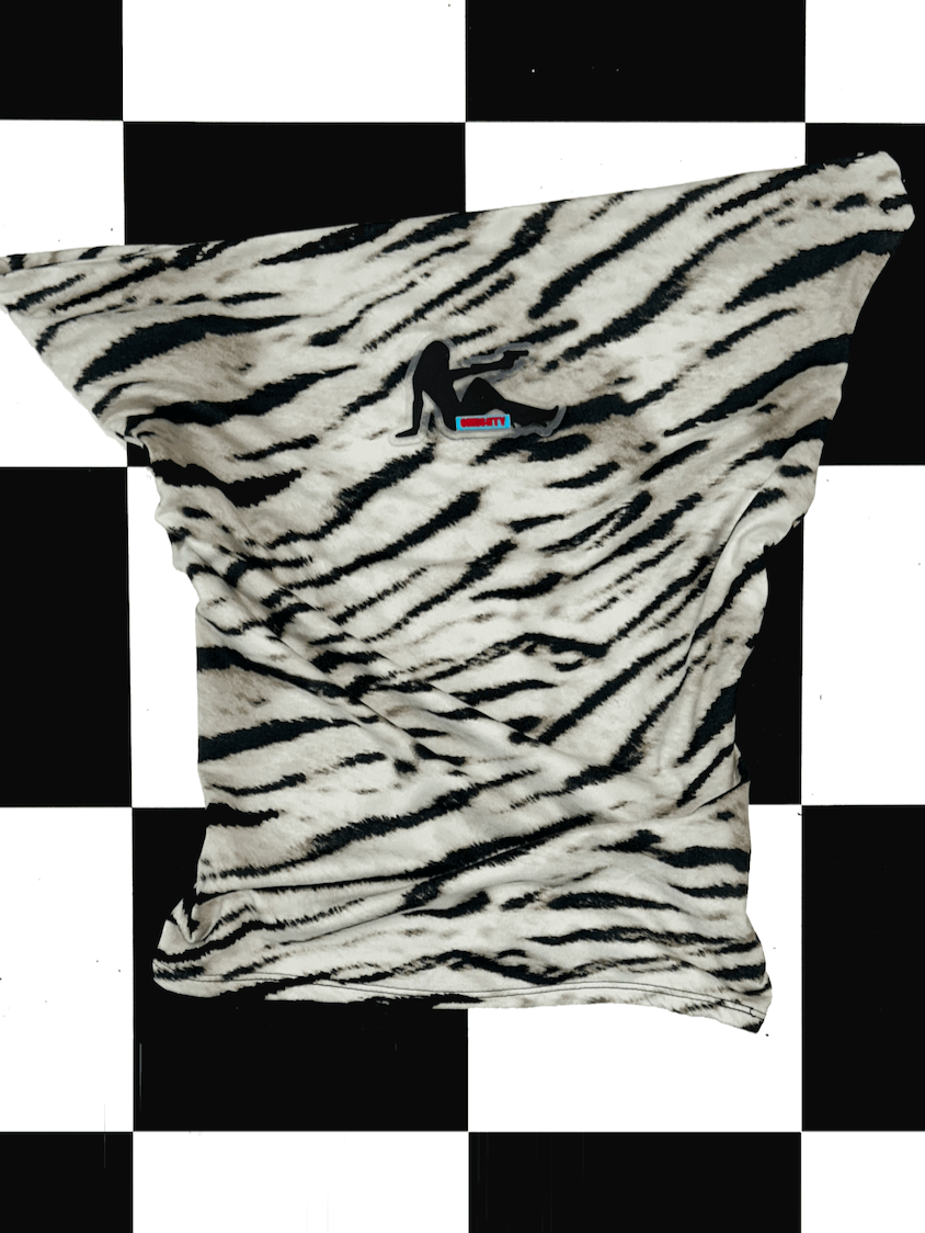 o'mighty BOND GIRL TOP IN GREY ZEBRA