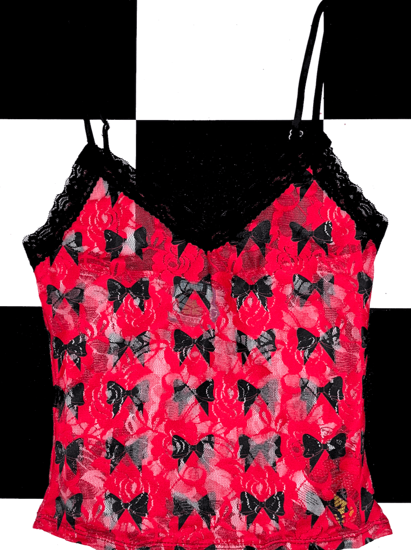 o'mighty BOW LACE CAMI IN RED