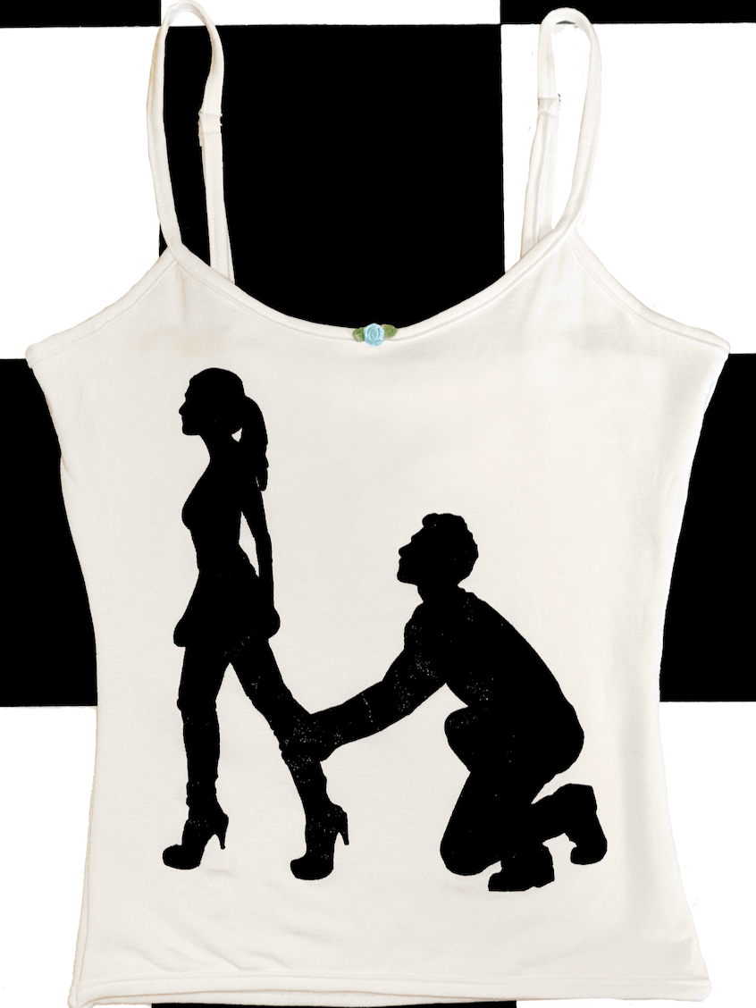 o'mighty BOYS LOVE ME FITTED CAMI IN WHITE