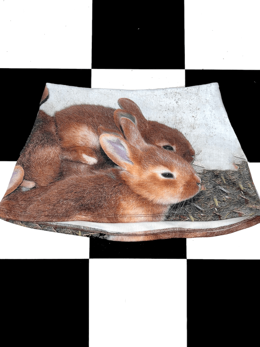 o'mighty BROWN BUNNIES POINTELLE MICRO SKIRT