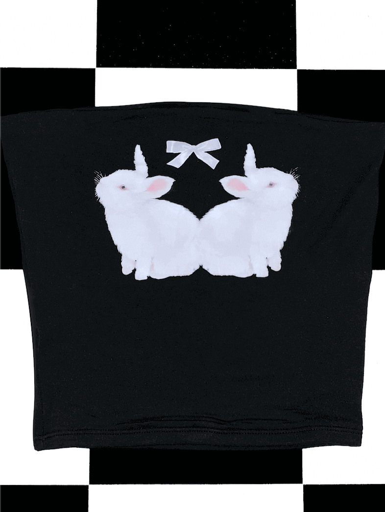 o'mighty BUNNY BOOB TUBE IN BLACK