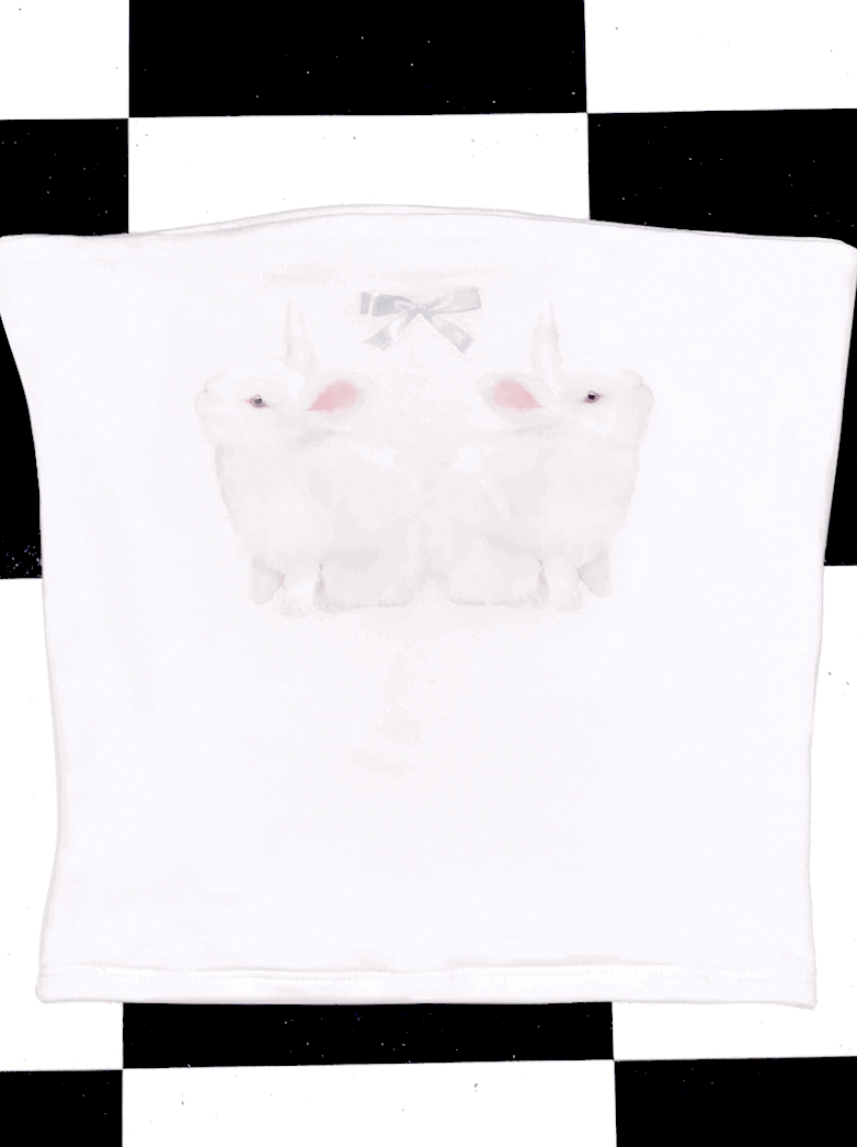 o'mighty BUNNY BOOB TUBE IN WHITE