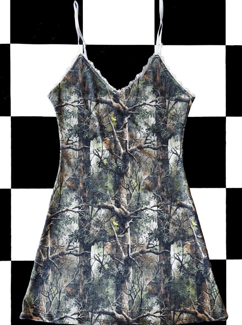 o'mighty CAMO POINTELLE CAMI DRESS
