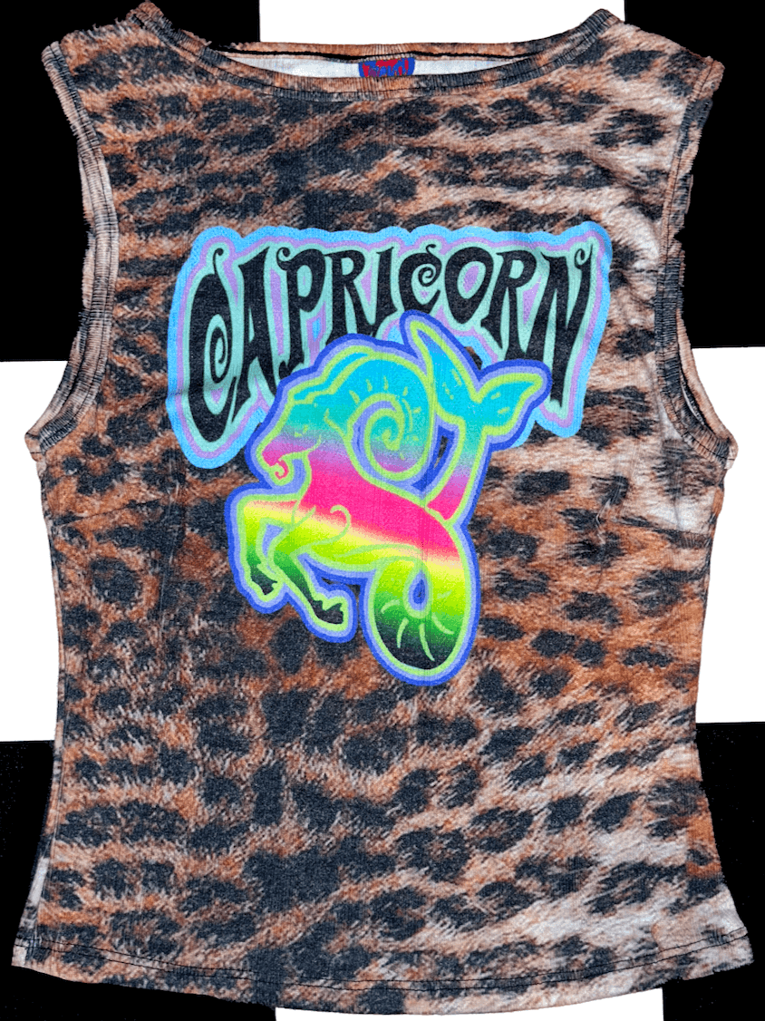 o'mighty CAPRICORN LEOPARD POINTELLE TANK