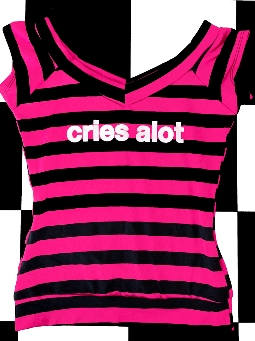 o'mighty CRIES ALOT IN PINK STRIPES