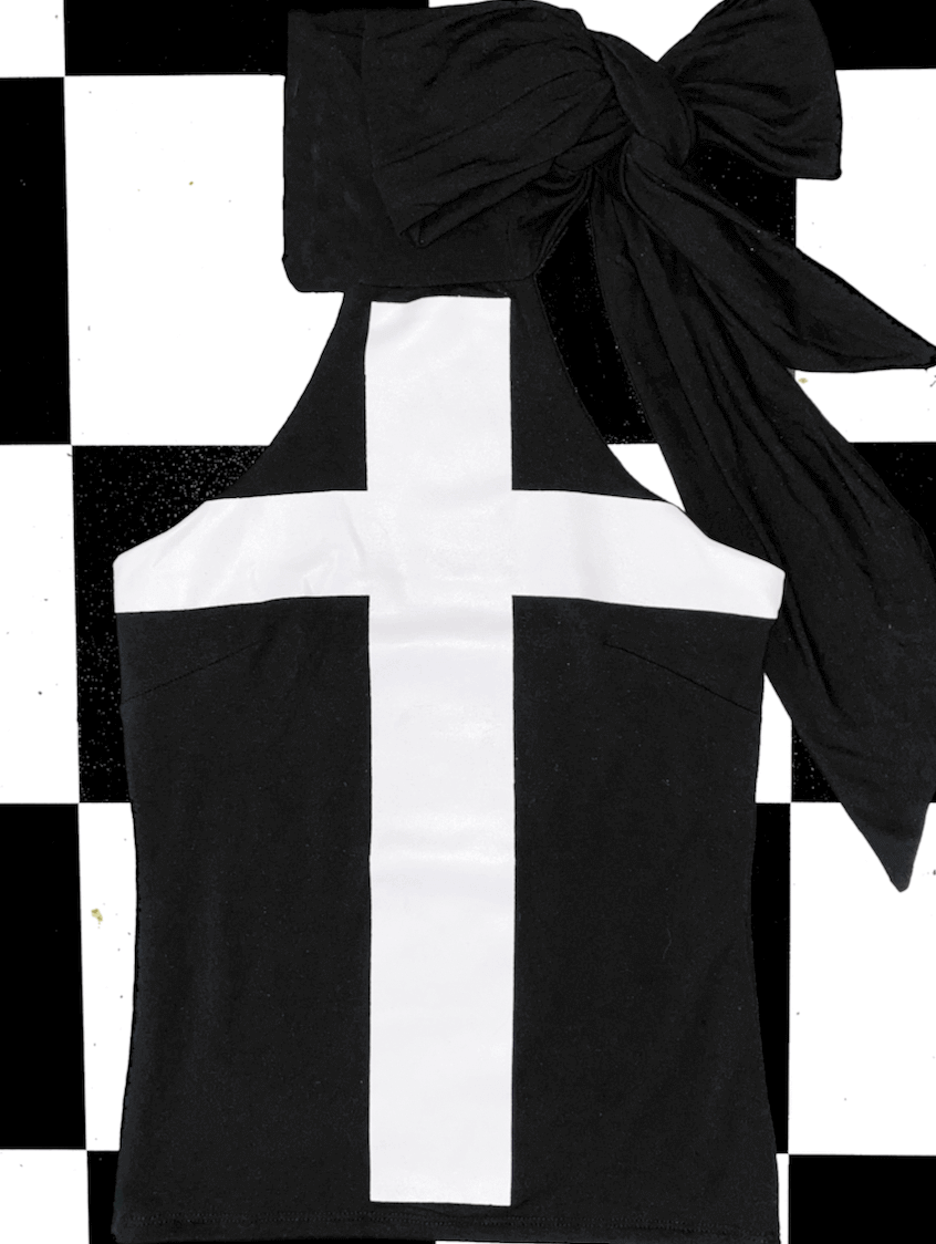 o'mighty CROSS HALTER IN BLACK