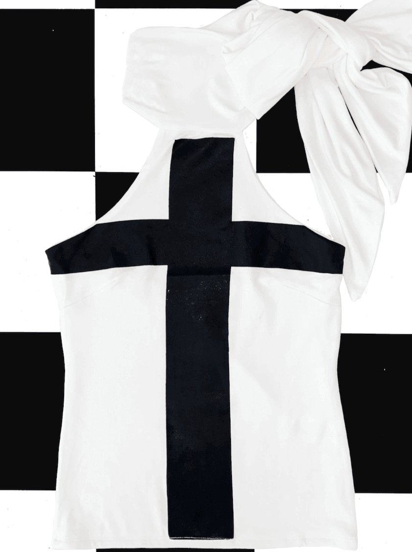 o'mighty CROSS HALTER IN WHITE