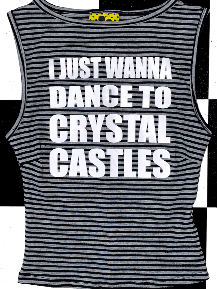 o'mighty CRYSTAL CASTLES STRIPED FITTED TANK