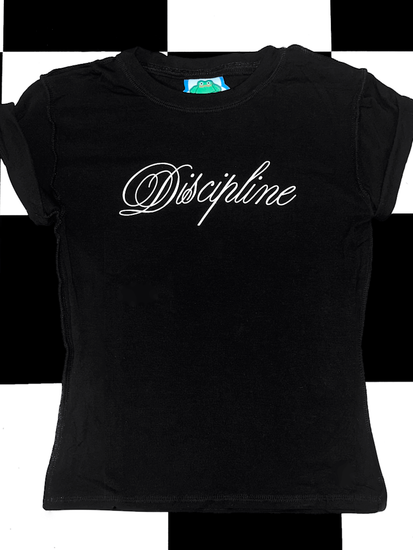 o'mighty DISCIPLINE BABY TEE IN BLACK