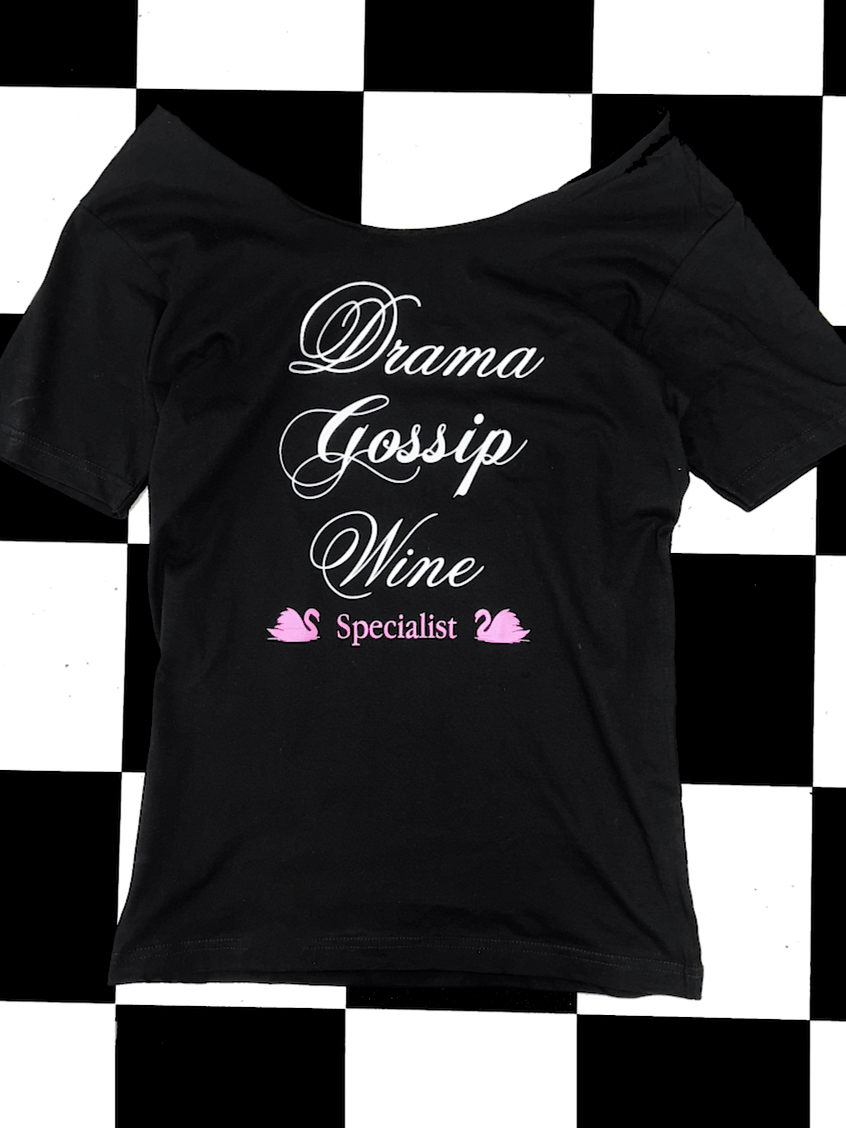 o'mighty DRAMA GOSSIP WINE OVERSIZED TEE IN BLACK