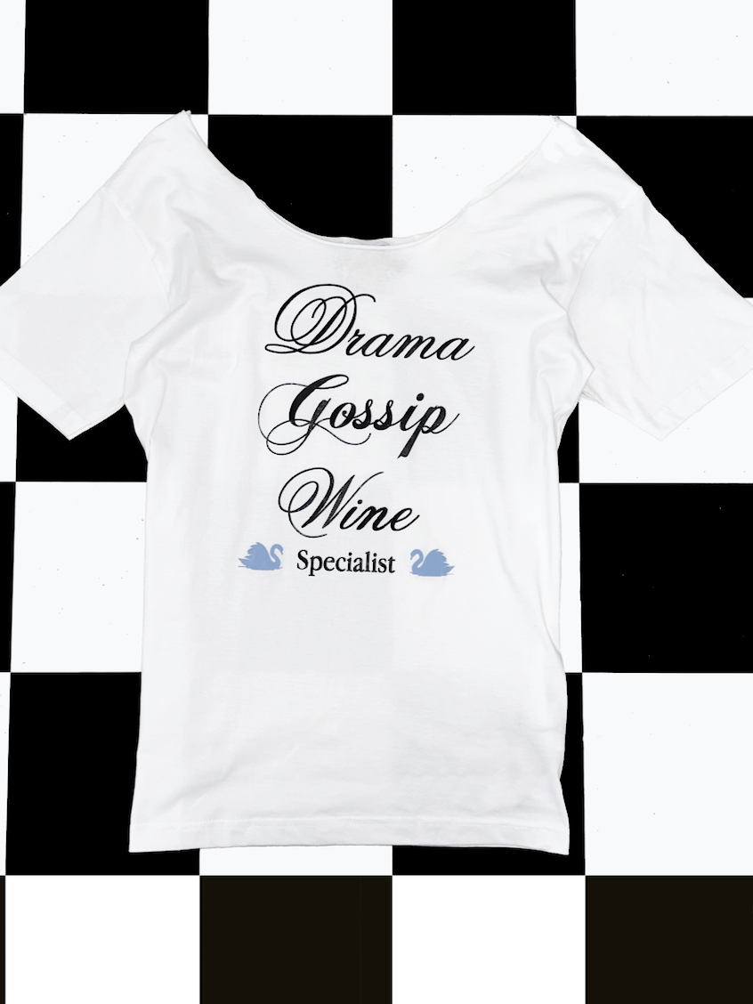 o'mighty DRAMA GOSSIP WINE OVERSIZED TEE IN WHITE
